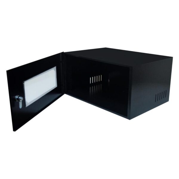 MINI RACK 5U X 350MM ECONOMIC PORTA C/ VISOR ACRÍLICO PRETO