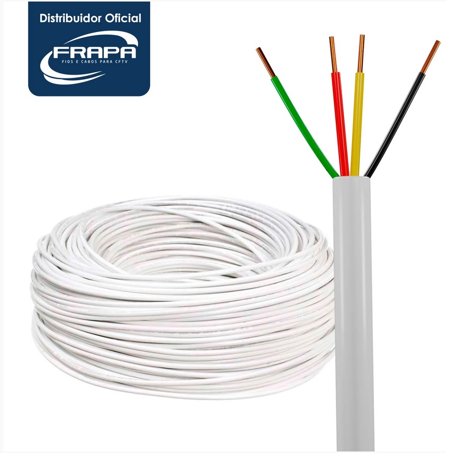 CABO DE ALARME 4 VIAS 0,40MM COBRE - BRANCO - 100M - Imagem 2